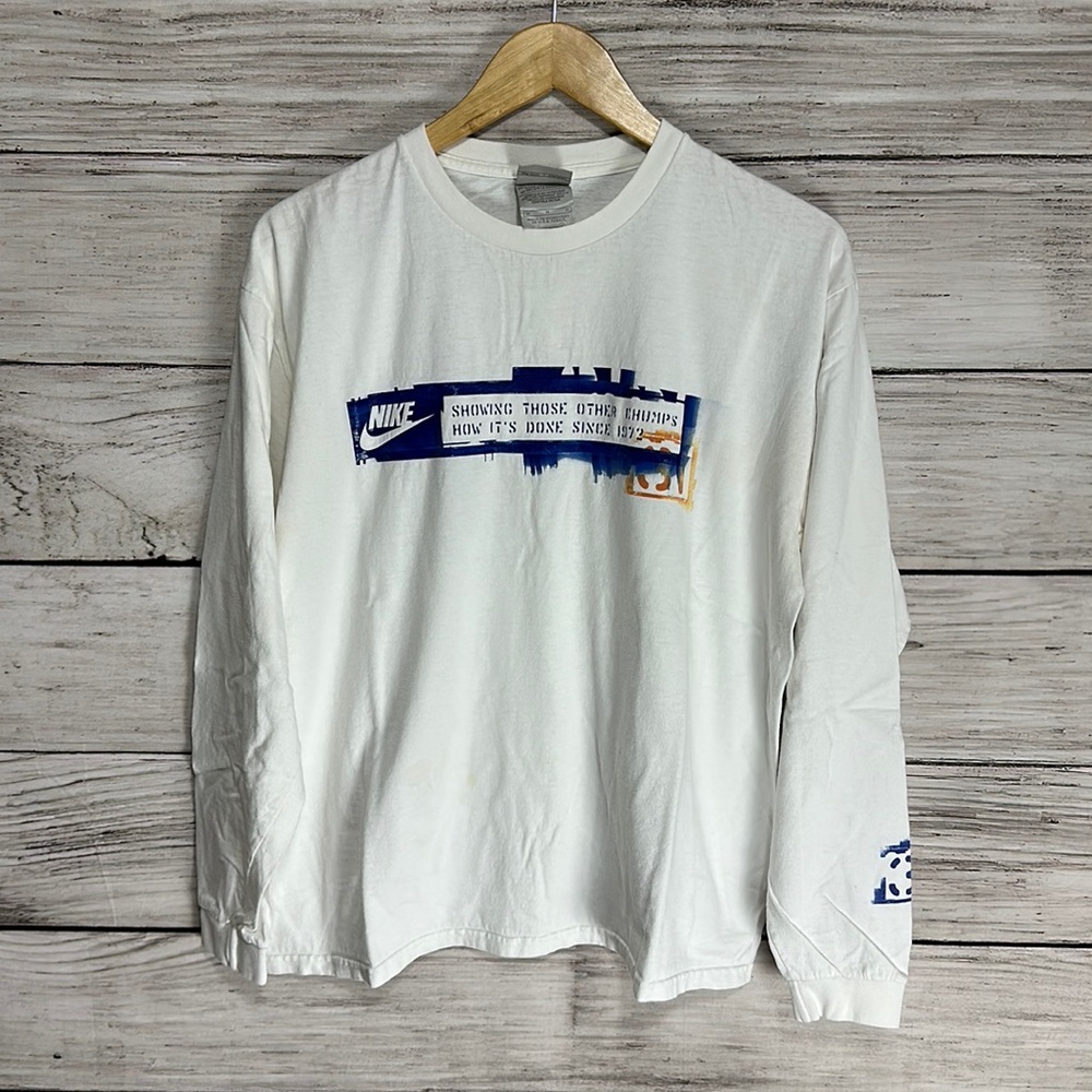 Vintage Y2K Nike “Showing other Chumps” Gray Tag Long Sleeve Tee Shirt M
